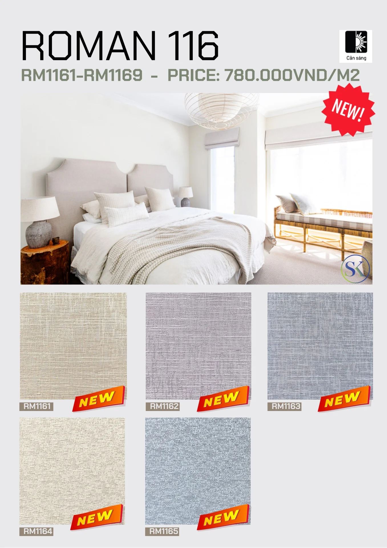 Rèm Roman Vân Nổi SANKAKU RM116: Nét Đẹp Đẳng Cấp, Sang Trọng Với Họa Tiết Độc Đáo - Ảnh 3